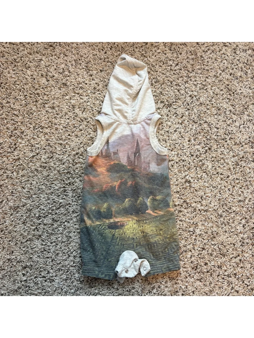 Harry Potter 0-3 Months Baby Romper, Sleeveless and Hooded, Graphic Print